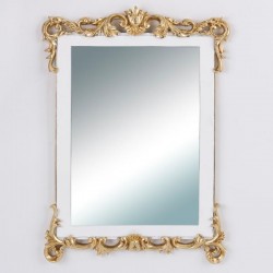 WALL MIRROR, POLYRESIN, WHITE - GOLD, 29.8x41.5x2.3cm 751-12064 WALL MIRROR, POLYRESIN, WHITE - GOLD, 29.8x41.5x2.3cm 751-12064