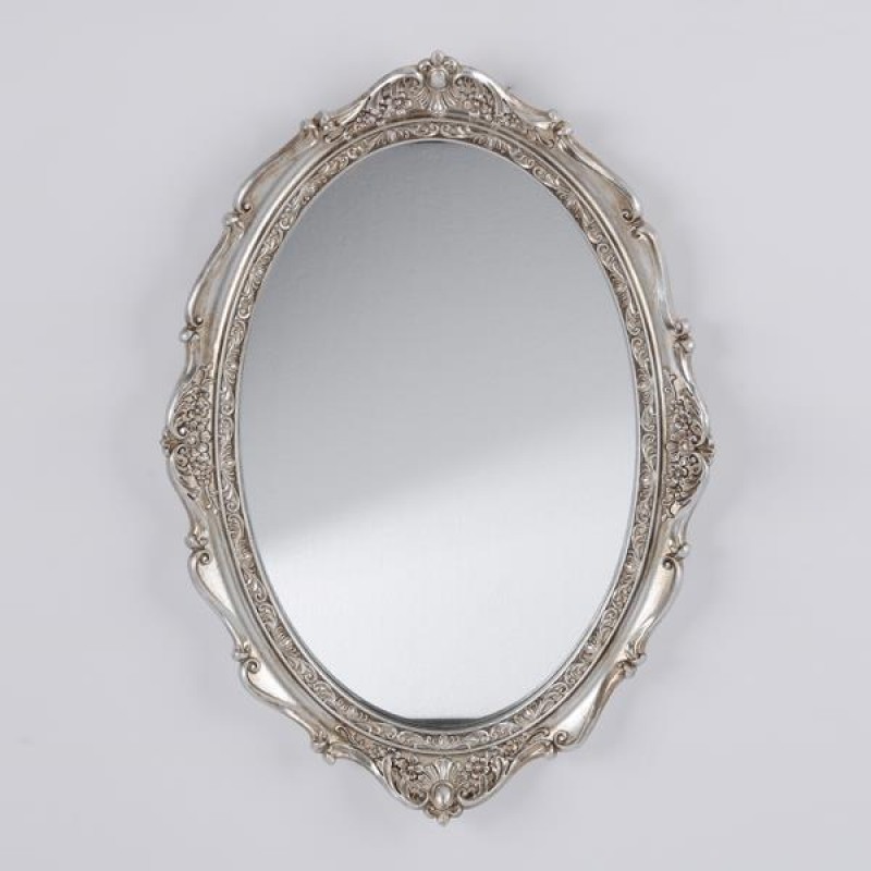 WALL MIRROR, POLYRESIN, WHITE - GOLD, 37.8x26.8x3.2cm 751-12065