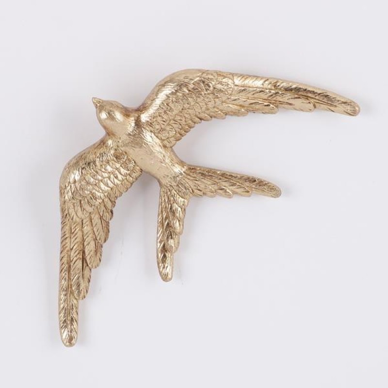 WALL DECOR, SWALLOW, GOLD, 15.2x8x2cm 755-10086