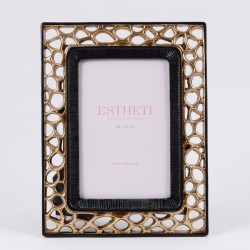TABLE PHOTO FRAME (10x15), POLYRESIN, BLACK - GOLD, 16.8x21.8x1.5cm 756-12183