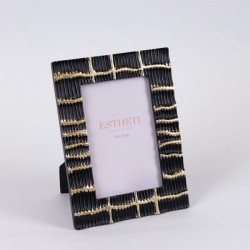 TABLE PHOTO FRAME (10x15), POLYRESIN, BLACK - GOLD, 15.7x20.7x1.5cm 756-12185