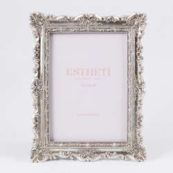 TABLE PHOTO FRAME (10x15), POLYRESIN, SILVER, 15.2x20.2x2.5cm 756-12189