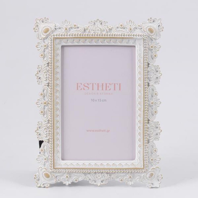 TABLE PHOTO FRAME (10x15), POLYRESIN, ECRU, 15.3x21x1.8cm 756-12195