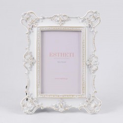 TABLE PHOTO FRAME (10x15), POLYRESIN, WHITE, 18.5x23.5x1.8cm 756-12197 TABLE PHOTO FRAME (10x15), POLYRESIN, WHITE, 18.5x23.5x1.8cm 756-12197