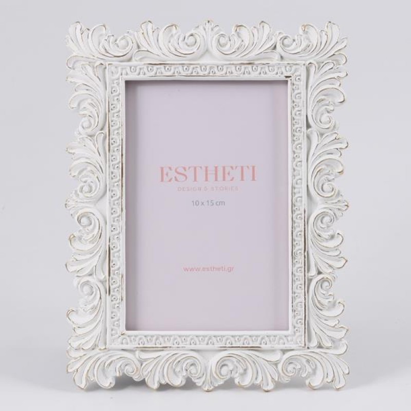 TABLE PHOTO FRAME (10x15), POLYRESIN, WHITE, 16x21x1.7cm 756-12199