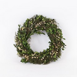 WREATH, GREEN-WHITE, 40x40x59cm 758-16013