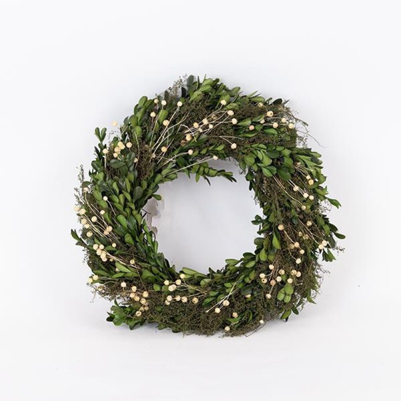 WREATH, GREEN-WHITE, 40x40x59cm 758-16013