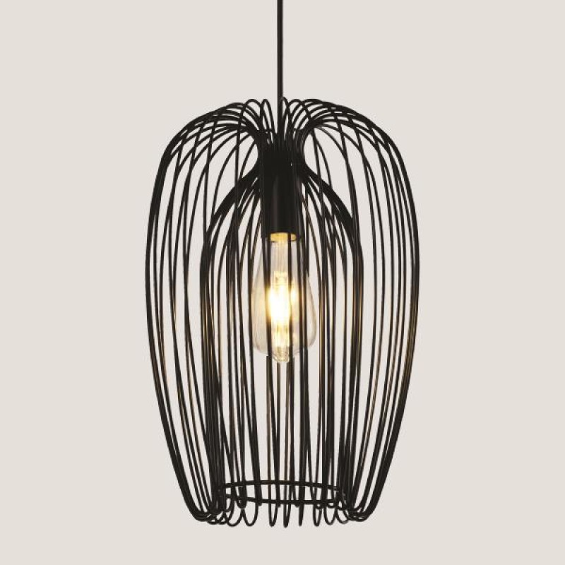 LIGHT FIXTURES HANGING SIMPLE E27 Φ245x245 BLACK 144-28500