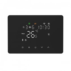 ROOM THERMOSTAT WEEKLY CROSSED DIGITAL WIFI BLACK 147-44045 ROOM THERMOSTAT WEEKLY CROSSED DIGITAL WIFI BLACK 147-44045