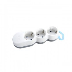 SOCKET 3 SCHUKO HOLES CABLE OVAL 3X1,5mm EXTENSION 1,5m WITH SHUTTER PROTECTION 147-62400 SOCKET 3 SCHUKO HOLES CABLE OVAL 3X1,5mm EXTENSION 1,5m WITH SHUTTER PROTECTION 147-62400