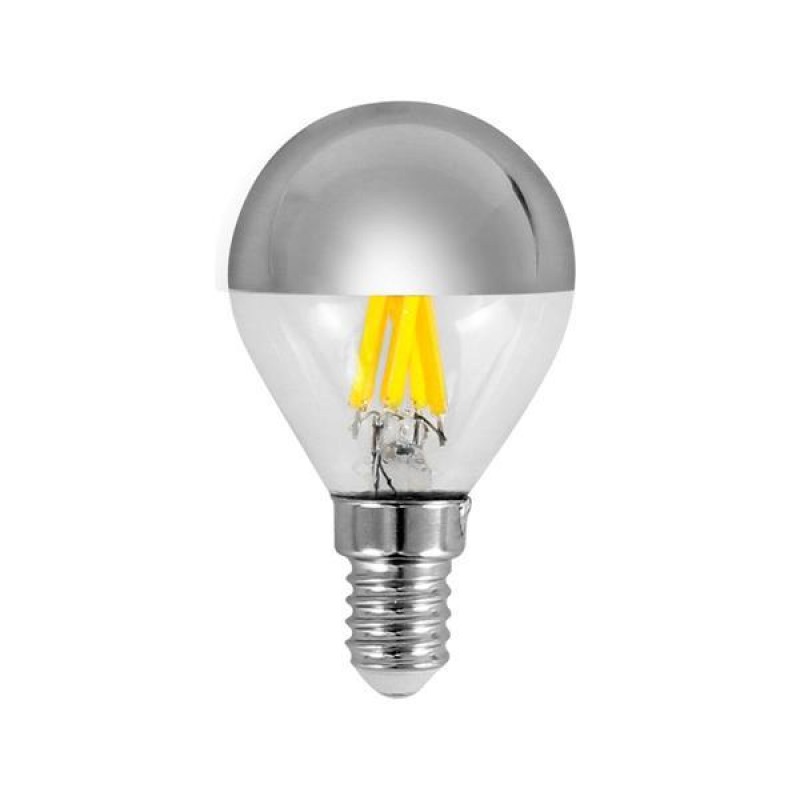 LED LAMP G45 CROSSED FILAMENT 6.5W E14 2700K 220-240V DIMMABLE SILVER MIRROR 147-78073