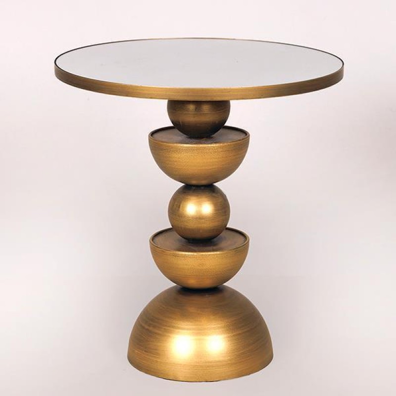 SIDE TABLE, METAL, GOLD, 45X45X50cm 810-00074