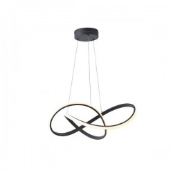 PENDANT LIGHT FIXTURE  ALUMINIUM LED 30W 3000Κ 2000lm Φ60mm ΜΑΥΡΟ ARTE ILLUMINA SATURN 144-15056