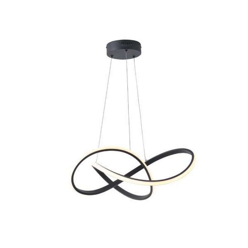 PENDANT LIGHT FIXTURE  ALUMINIUM LED 30W 3000Κ 2000lm Φ60mm ΜΑΥΡΟ ARTE ILLUMINA SATURN 144-15056
