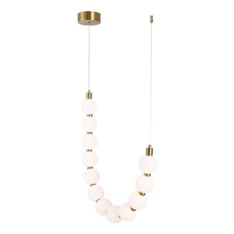 PENDANT LIGHT FIXTURES LED 12W 3000K 858lm 430X1890mm METAL BRASS WITH MILKY WHITE  ARTE ILLUMINA TREA 144-18043