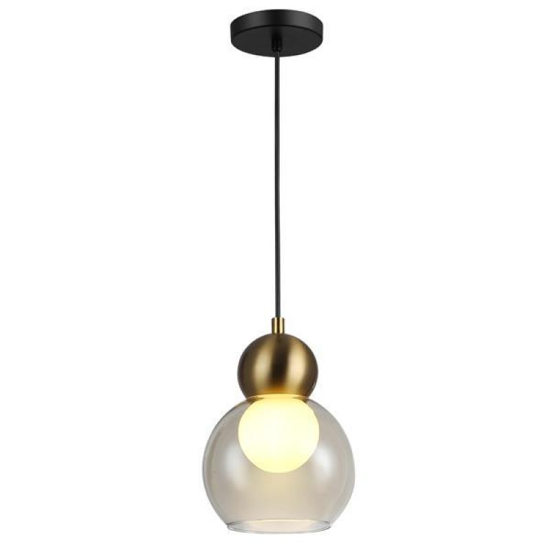 PENDANT LIGHT FIXTURE GLASS  SIMPLE  1XE27 Max 15W150Χ1240mm BLACK ARTE ILLUMINA AURELIA 144-28503