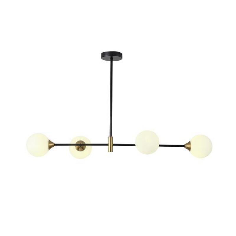 PENDANT LIGHT FIXTURE GLASS 4LIGHTS 4XG9 MAX 10W 1000X570mm BLACK ARTE ILLUMINA ORBA 144-28510