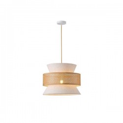 PENDANT LIGHTS FIXTURE FABRIC 1XE27 MAX 15W 400X1310mm BEIGE MATT - WHITE ARTE ILLUMINA ISLA 144-33050