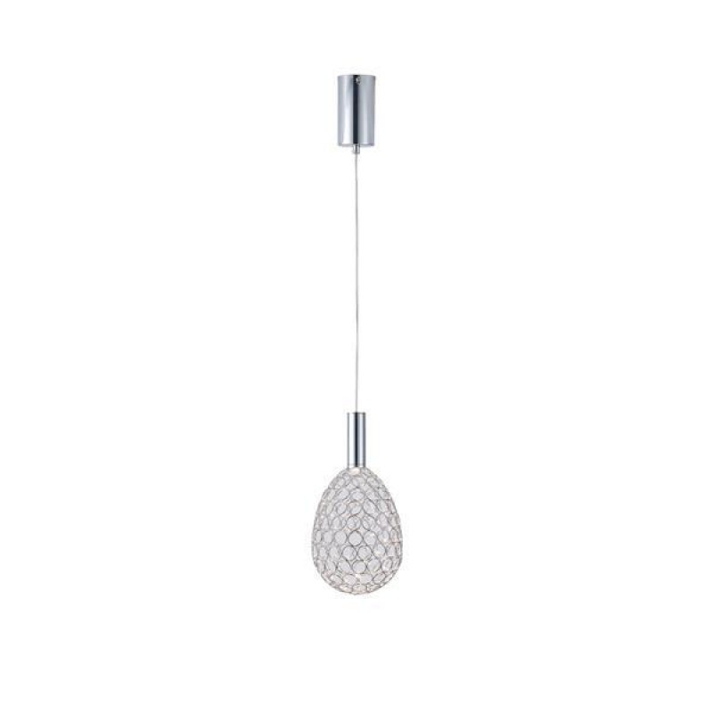 LIGHT FIXTURE STEEL OVAL CHROME LED 6,3W 3000K 648lm Φ140x1400mm METAL CHROME ARTE ILLUMINA PERFORATO 144-15064