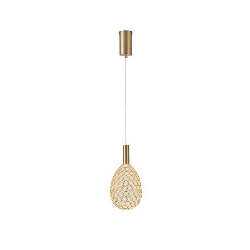 LIGHT FIXTURE STEEL OVAL GOLD 6,3W 3000K 648lm 140x1580mm METAL GOLD ARTE ILLUMINA PERFORATO 144-15065