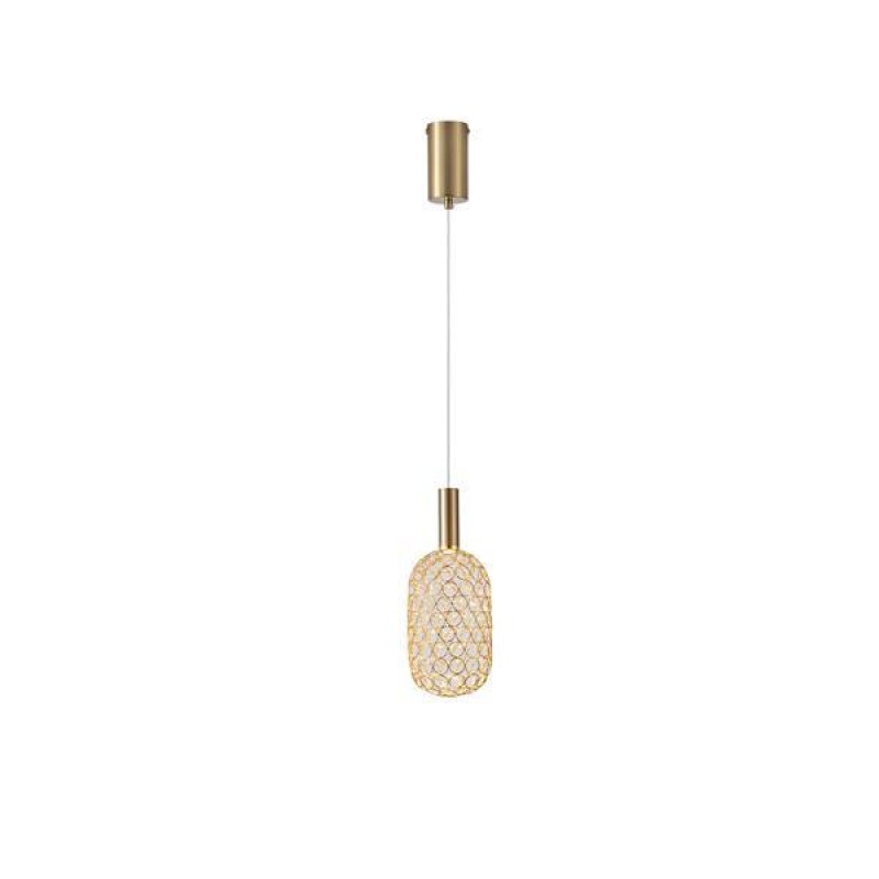 LIGHT FIXTURE STEEL GOLD LED 6,3W 3000K 648lm Φ200X1580mm METAL GOLD ARTE ILLUMINA PERFORATO 144-15067
