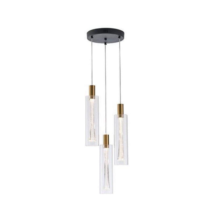 PENDANT 3LIGHTS WITH GLASS 21W 3000K 2500lm Φ250x1630mm ARTE ILLUMINA VIAL 144-15102