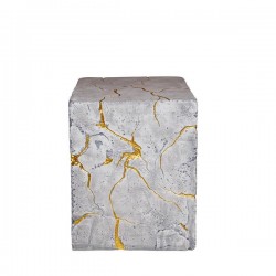 SIDE TABLE, MGO, GREY-GOLD, 42x42x51.5 cm 810-00006 SIDE TABLE, MGO, GREY-GOLD, 42x42x51.5 cm 810-00006