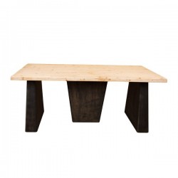 TABLE, WOODEN-MDF, BLACK-NATURAL, 180x90x75cm 810-00014