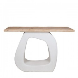 TABLE, WOODEN-MDF, WHITE-NATURAL, 120x38x82cm 810-00015