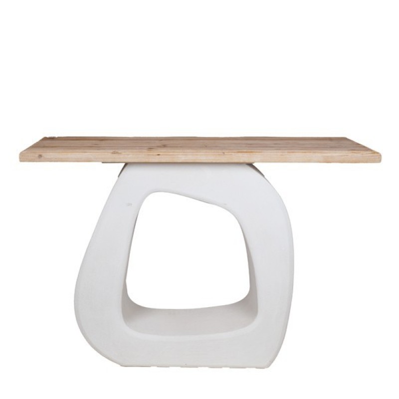TABLE, WOODEN-MDF, WHITE-NATURAL, 120x38x82cm 810-00015