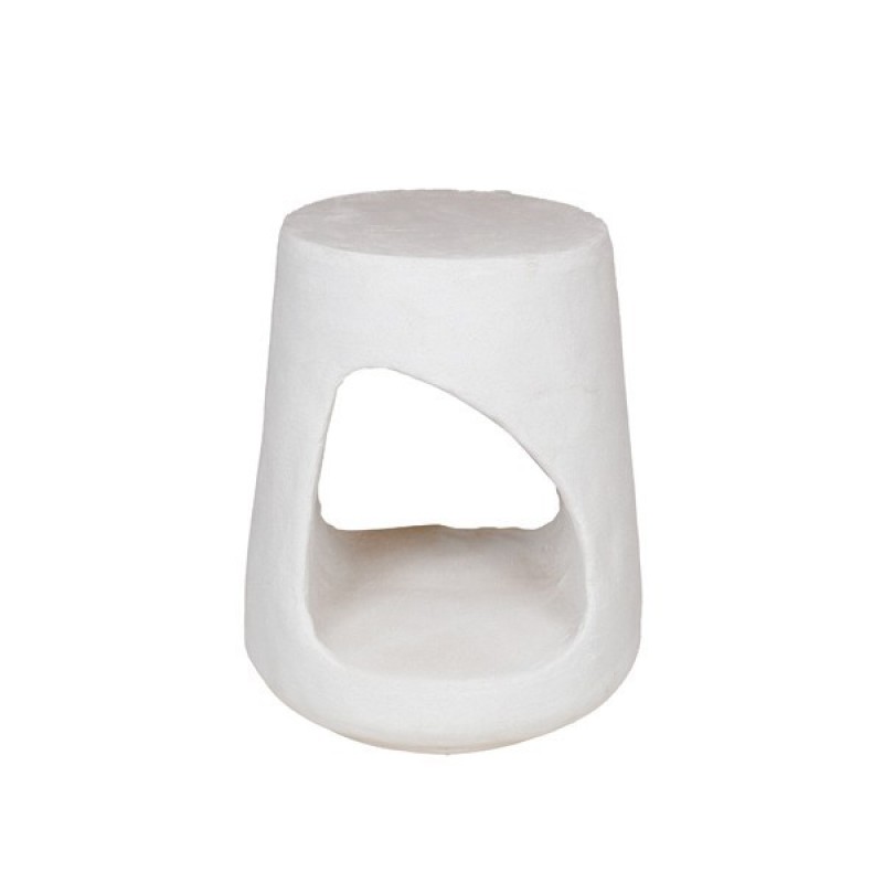 SIDE TABLE, POLYRESIN, WHITE, 38x38x46cm 810-00019