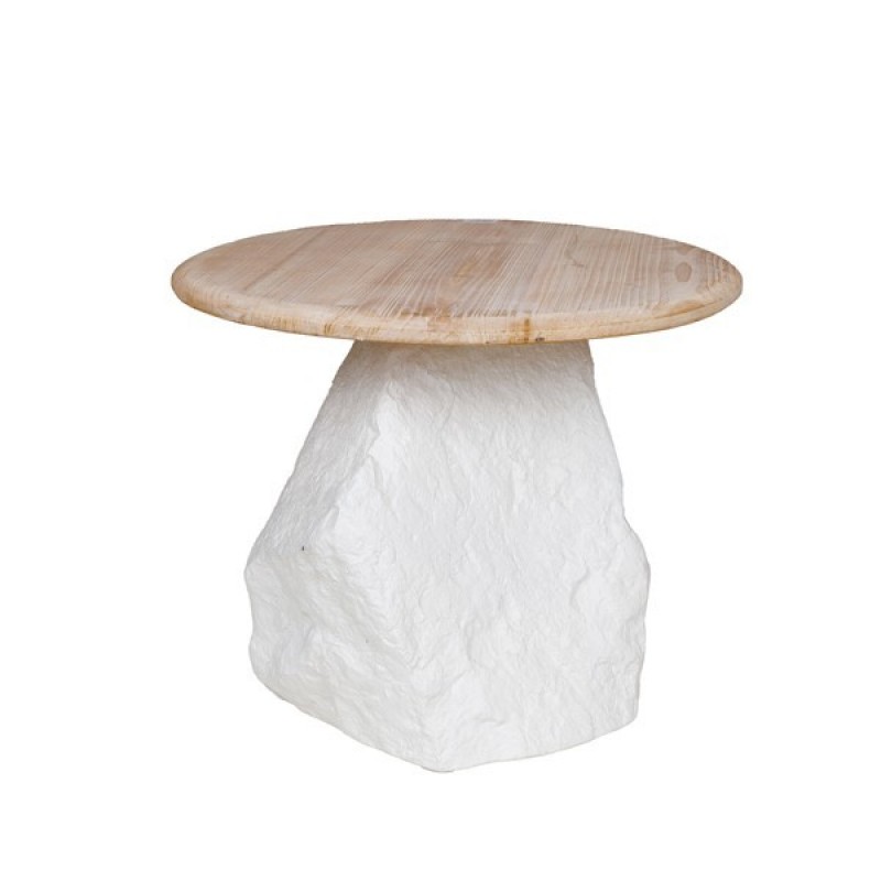 COFFE TABLE, ΞΥΛΟ-ΠΟΛΥΡΕΖΙΝ, WHITE-NATURAL, 60x60x44cm 810-00021
