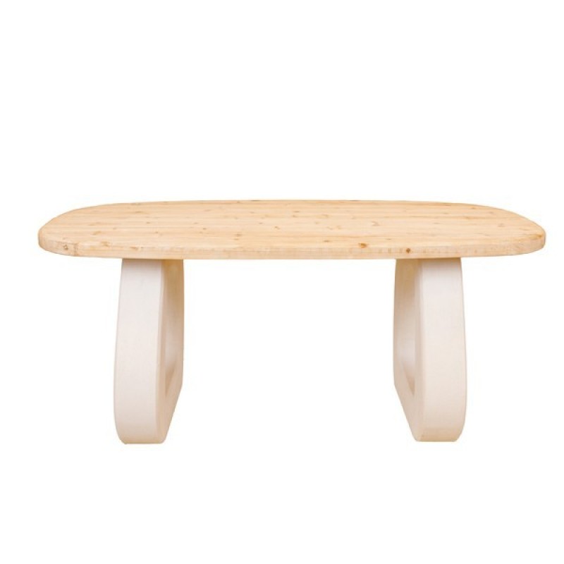 TABLE, WOODEN-MDF, WHITE-NATURAL, 180x90x76cm 810-00022