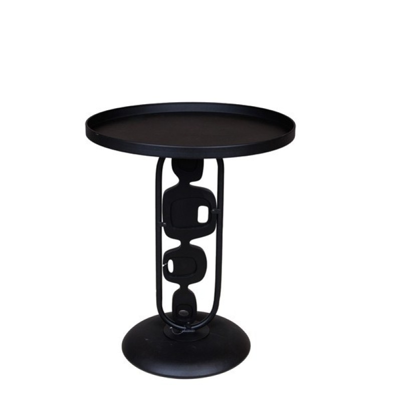 SIDE TABLE, METALIC, BLACK, 50x50x60cm 810-00029