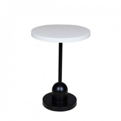 SIDE TABLE, METALIC, BLACK-WHITE, 35x30x48.5cm 810-00030 SIDE TABLE, METALIC, BLACK-WHITE, 35x30x48.5cm 810-00030