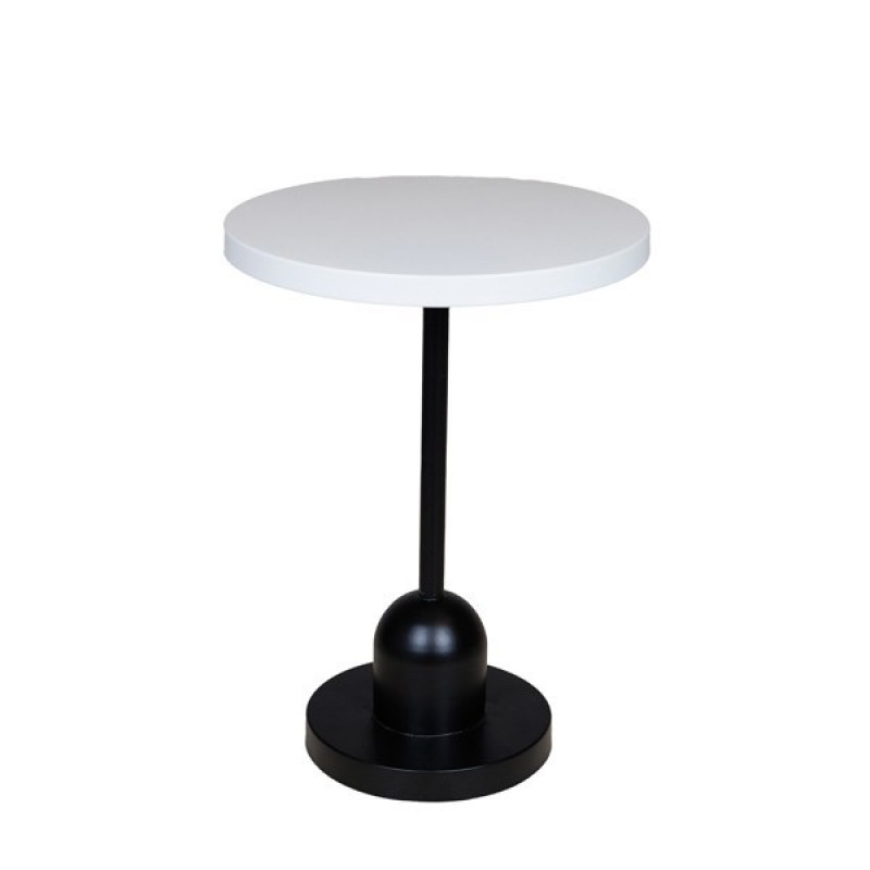 SIDE TABLE, METALIC, BLACK-WHITE, 35x30x48.5cm 810-00030