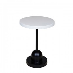 SIDE TABLE, METALIC, BLACK-WHITE, 30x30x39.5cm 810-00031 SIDE TABLE, METALIC, BLACK-WHITE, 30x30x39.5cm 810-00031