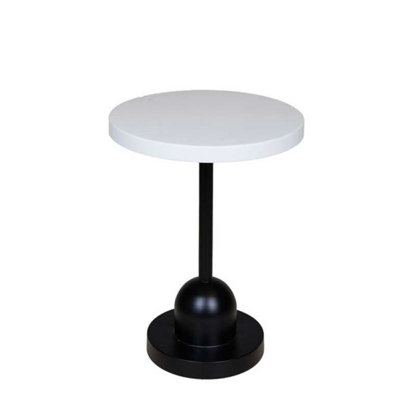 SIDE TABLE, METALIC, BLACK-WHITE, 30x30x39.5cm 810-00031