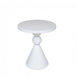 SIDE TABLE, METALIC, WHITE, 35x35x40cm 810-00033 SIDE TABLE, METALIC, WHITE, 35x35x40cm 810-00033