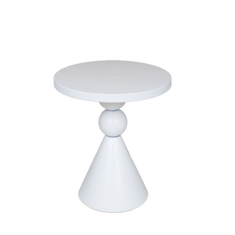 SIDE TABLE, METALIC, WHITE, 35x35x40cm 810-00033
