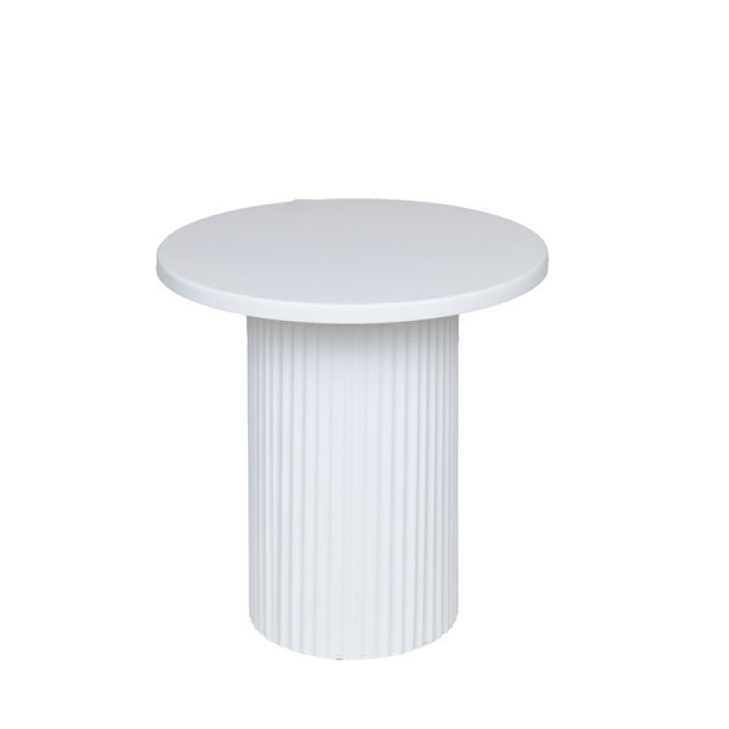 SIDE TABLE, METAL-WOOD, WHITE, 33.5x33.5x32.5cm 810-00035
