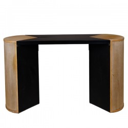 TABLE, METAL-WOOD, BLACK-NATURAL, 140x40.5x81cm 810-00038 TABLE, METAL-WOOD, BLACK-NATURAL, 140x40.5x81cm 810-00038