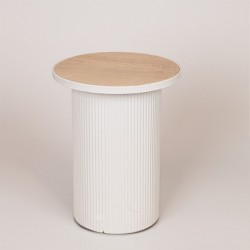 SIDE TABLE, METAL-WOOD, WHITE, 36x46x36cm 810-00092 SIDE TABLE, METAL-WOOD, WHITE, 36x46x36cm 810-00092