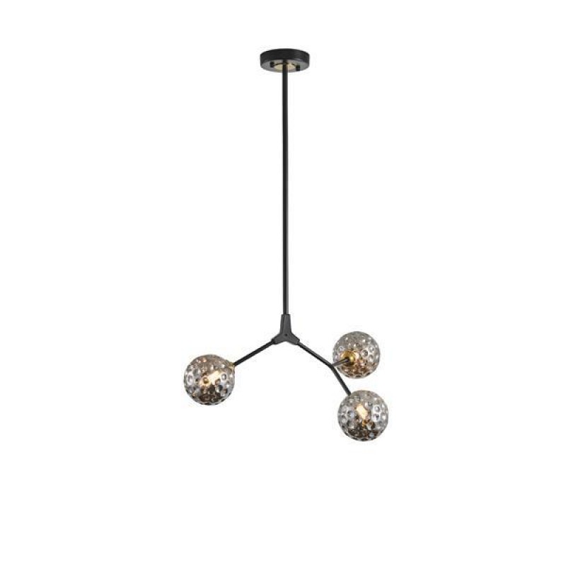 PENDANT LIGHTING FIXTURE 3 LIGHTS  3ΧG9  Max 15W 560Χ900mm BLACK & GREY ARTE ILLUMINA GALILEA 144-23015
