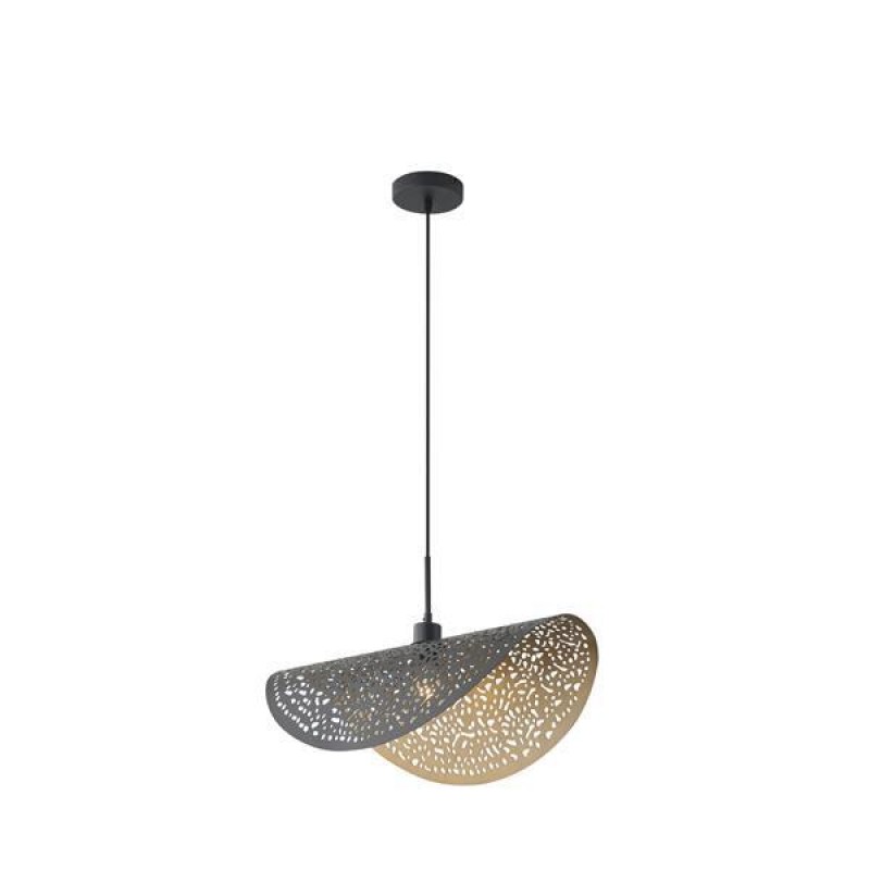 PENDANT LIGHT METAL BLACK GOLD 1XE27 Φ600mm Max 15W ARTE ILLUMINA MERCURY 144-23018