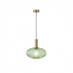 PENDANT LIGHT WITH EMBOSSED GLASS GREEN 1XΕ27 Max 15W Φ300X171X1200mm ARTE ILLUMINA TOPAZ 144-24081 PENDANT LIGHT WITH EMBOSSED GLASS GREEN 1XΕ27 Max 15W Φ300X171X1200mm ARTE ILLUMINA TOPAZ 144-24081