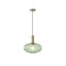 PENDANT LIGHT WITH EMBOSSED GLASS GREEN  1XΕ27 Max 15W Φ300X171X1200mm ARTE ILLUMINA TOPAZ 144-24081