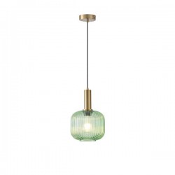 PENDANT LIGHT WITH EMBOSSED GLASS GREEN 1XΕ27 Max 15W 200X180X1200mm ARTE ILLUMINA TOPAZ 144-24083 PENDANT LIGHT WITH EMBOSSED GLASS GREEN 1XΕ27 Max 15W 200X180X1200mm ARTE ILLUMINA TOPAZ 144-24083