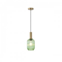 PENDANT LIGHT WITH EMBOSSED GLASS GREEN 1XΕ27 Max 15W 130X200X1200mm ARTE ILLUMINA TOPAZ 144-24085 PENDANT LIGHT WITH EMBOSSED GLASS GREEN 1XΕ27 Max 15W 130X200X1200mm ARTE ILLUMINA TOPAZ 144-24085