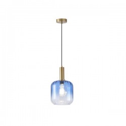 PENDANT LIGHT WITH EMBOSSED GLASS BLUE 1XΕ27 15W 200X210mmX160cm ARTE ILLUMINA OMBRE 144-24086 PENDANT LIGHT WITH EMBOSSED GLASS BLUE 1XΕ27 15W 200X210mmX160cm ARTE ILLUMINA OMBRE 144-24086